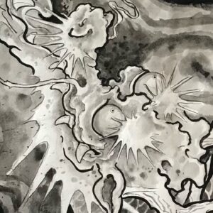 Dragon painting, ink on paper, 95 cm x 65 cm